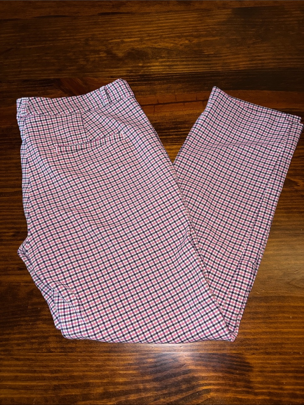 Banana Republic Sloan Tattersa Pant Size 8 Multi Plaid Stretch